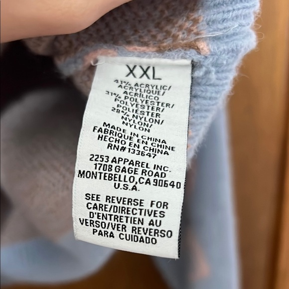 Blue and Pink Bow Cardigan Sweater Size XXL - Picture 4 of 5